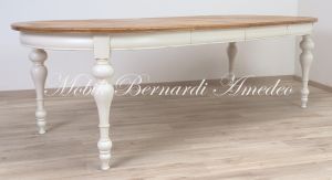 TA966 Tavolo ovale in legno 160x120 cm con 2 allunghi centrali