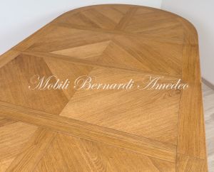 TA966 Tavolo ovale in legno 160x120 cm con 2 allunghi centrali