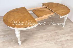 TA966 Tavolo ovale in legno 160x120 cm con 2 allunghi centrali