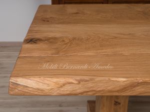 Tavolo tipo fratino in legno massello di rovere piallato con nodi