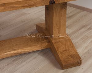 Tavolo fratino in rovere massello piallato e spazzolato finitura colore naturale