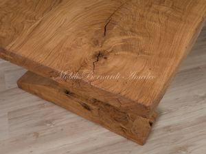 Tavolo fratino in rovere massello piallato e spazzolato finitura colore naturale
