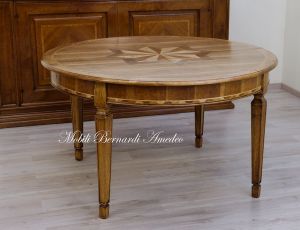 Tavolo rotondo in legno produzione artigianale