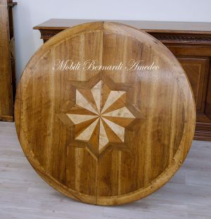 Tavolo rotondo in legno produzione artigianale