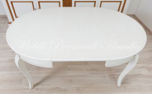 Tavolo rotondo allungabile stile classico finitura colore bianco diametro 100 cm