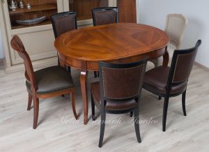 Tavolo rotondo classico con prolunghe diametro 100 cm