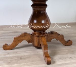 TA924 Tavolo rotondo in noce intarsiato diametro 125 cm