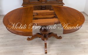 TA927 Tavolo rotondo in legno con 4 prolunghe diametro 130 cm