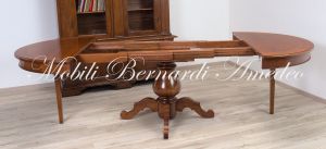 TA927 Tavolo rotondo in legno con 4 prolunghe diametro 130 cm