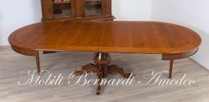 TA927 Tavolo rotondo in legno con 4 prolunghe diametro 130 cm