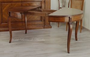 Tavolo diametro 120 cm con 1 allunga da 50/60 cm