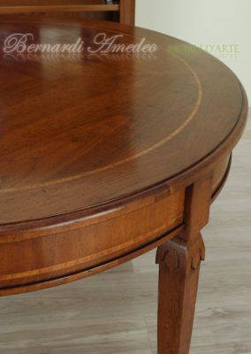 Tavolo classico diametro 120 cm con gambe intagliate