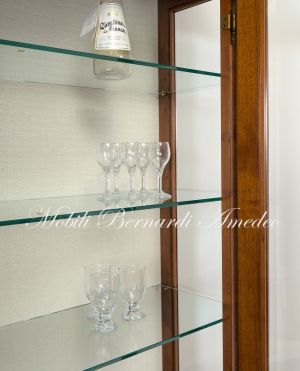 Libreria Classica Noce Intarsiato Olivo Ante Vetro 09