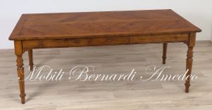 Cherry dining table with antique top