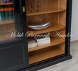 Libreria in legno con 2 ante scorrevoli finitura nero anticato
