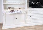 Libreria bianca in legno massello porta tv