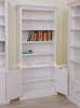 Libreria bianca in legno 2 ante vano a giorno