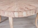 Tavolo rotondo in legno di ulivo con prolunghe