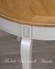 Tavolo ovale in legno bianco e rovere con prolunghe
