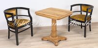 Tavolino stile biedermeier in legno di noce e radica frassino