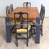 Tavolo in legno di ulivo massello con gambe in ferro