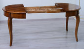Tavolo rotondo allungabile con binari in legno